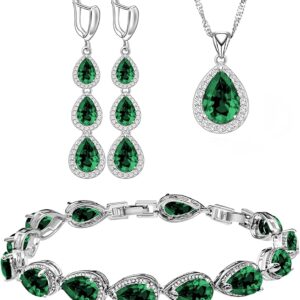 Visit the LMXXVJ Store LMXXVJ Necklace Long Earrings Bracelet Set, White Gold Plated Created Blue Sapphire Jewelry Set Wedding Party Gift Jewelry for Women Bridal Bridesmaid 4.5 out of 5 stars    376 ratings  $27.99 No Import Fees Deposit & $18.02 Shipping to Nigeria Details