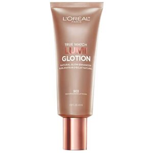 L'Oreal Paris Makeup True Match Lumi Glotion, Natural Glow Enhancer, Illuminator Highlighter Skin Tint, for an All Day Radiant Glow, Medium, 1.35 Ounces Visit the L'Oréal Paris Store 4.5 4.5 out of 5 stars    23,861 ratings | 177 answered questions Amazon's Choice for "lumi glotion"