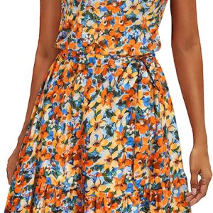 Visit the Newshows Store Newshows Women's 2023 Summer Halter Floral Beach Hawaiian Dresses Boho Casual Sleeveless Ruffle Sundress with Pockets 4.1 4.1 out of 5 stars    679 ratings | 10 answered questions Price:	$26.98 - $29.68 Fit: True to size. Order usual size.