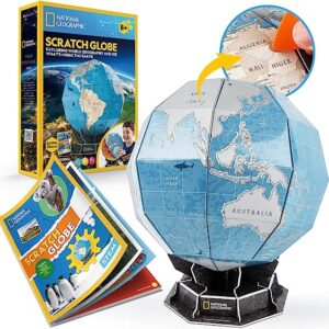National Geographic Scratchable Globe for Kids Learning - STEM Toys Earth Globe National Geographic 3D Puzzles for Kids Science Kit, Arts and Crafts for Kids Ages 8-12, Toys for Ages 8-13 Boys Girls Visit the CubicFun Store 5.0 5.0 out of 5 stars    1 rating  -33% $21.99 List Price: $32.99  No Import Fees Deposit & $26.38 Shipping to Nigeria Details  Coupon:       Apply 30% coupon Shop items | Terms Save 5% when you buy $60 of select items Shop ite