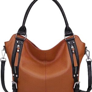 Over Earth Genuine Leather Handbags for Women Hobo Shoulder Bag Ladies Leather Tote Bag 4.4 4.4 out of 5 stars 135 ratings | 6 answered questions $118.68 $115.67 Shipping & Import Fees Deposit to Nigeria Details Color: 04-brown/Black