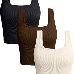 OQQ Women's 3 Piece Tank Tops Ribbed Seamless Workout Exercise Shirts Yoga Crop Tops 4.4 4.4 out of 5 stars    3,645 ratings | 13 answered questions Price:	$17.99 - $18.90