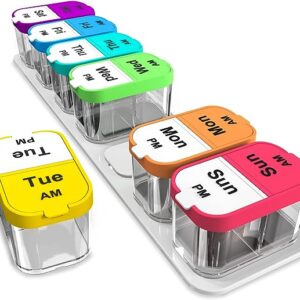 Odaro Extra Large Weekly Pill Organizer 2 Times A Day, Pill Box 7 Day Am Pm to Hold Daily Medicine Vitamin and Supplements for Elders, Arthrtic Patients and Kids Visit the Odaro Store 4.6 4.6 out of 5 stars    2,002 ratings | 25 answered questions -24% $24.99 ($24.99 / Count) List Price: $32.99  Join Prime to buy this item at $16.99 No Import Fees Deposit & $21.16 Shipping to Nigeria