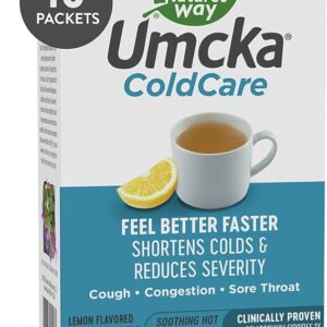 Nature's Way Umcka ColdCare Soothing Hot Drink Mix, Feel Better Faster, Clinically Proven, Lemon Flavored, 10 Packets Visit the Nature's Way Store 4.7 4.7 out of 5 stars    849 ratings | 7 answered questions Amazon's Choice for "umcka hot drink"