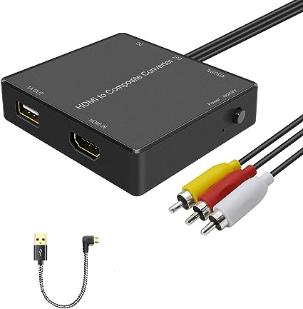 RuiPuo HDMI to AV Adapter HDMI to RCA Converter Compatible Fire Stick, Roku, Support 1080p, PAL/NTSC, Power Your TV Stick Directly from HDMI to AV Converter USB Port. Visit the RuiPuo Store 4.1 4.1 out of 5 stars 167 ratings | 5 answered questions -33% $26.99 List Price: $39.99 No Import Fees Deposit & $18.88 Shipping to Nigeria Details