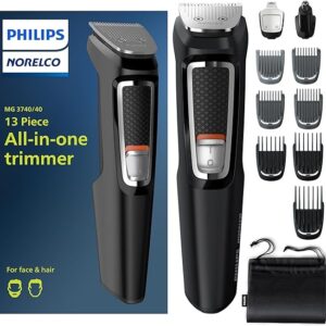 Philips Norelco Multi Groomer All-in-One Trimmer Series 3000-13 Piece Mens Grooming Kit for Beard, Face, Nose, Ear Hair Trimmer and Hair Clipper - NO Blade Oil Needed, MG3740/40 Visit the Philips Norelco Store 4.5 4.5 out of 5 stars 1,878 ratings | Search this page Amazon's Choice Overall Pick Sustainability features 1 sustainability certification 50K+ bought in past month $19.96$19.96 $19.96 per Count($19.96 / Count)