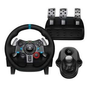 Logitech G29 Driving Force Racing Wheel and Pedals, Force Feedback, Real Leather + Logitech G Driving Force Shifter - For PS5, PS4 and PC, Mac - Black Visit the Logitech G Store Platform : PC + PS5/PS4 Compatible
