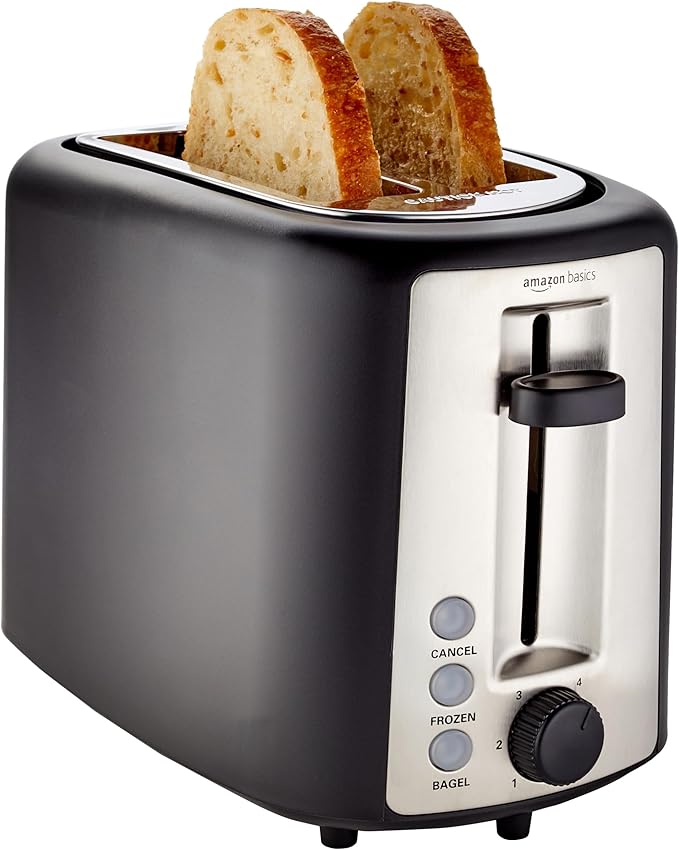 Amazon Basics 2 Slice Toaster, With 6 Browning Settings, Extra Wide Slots For Bagels and Special Breads, Removable Easy-to-Clean Crumb Tray, Cancel/Defrost/Bagel Buttons, 900W, Black & Silver Visit the Amazon Basics Store 4.3 4.3 out of 5 stars 37,570 ratings Amazon's Choice 20K+ bought in past month $23.74$23.74