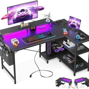 ODK 48 Inch Gaming Desk with USB Charging Ports and LED Lights, Reversible L Shaped Computer Desk with Storage Shelves & Monitor Stand, Corner Gamer Desk Table with Power Outlets, Black Visit the ODK Store 4.7 4.7 out of 5 stars    1,260 ratings Amazon's Choice 2K+ bought in past month $89.99 with 31 percent savings-31% $89.99