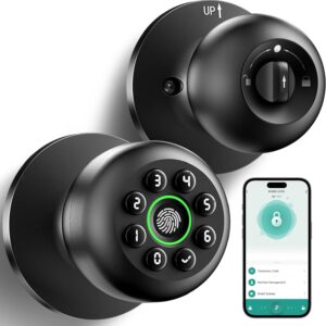 Fingerprint Door Lock, Smart Fingerprint Door Knob with Keypad, Biometric Door knobs with App Control, Auto Lock Door Lock with Code, Keyless Door Knob with Locks for Bedroom, Home,Office-Matte Black Visit the KLLOQUE Store 4.3 4.3 out of 5 stars    777 ratings Overall Pick 1K+ bought in past month Limited time deal $49.97 with 37 percent savings-37% $49.97 List Price: $79.36List Price: $79.36  $42.88 Shipping & Import Fees Deposit to Nigeria Details